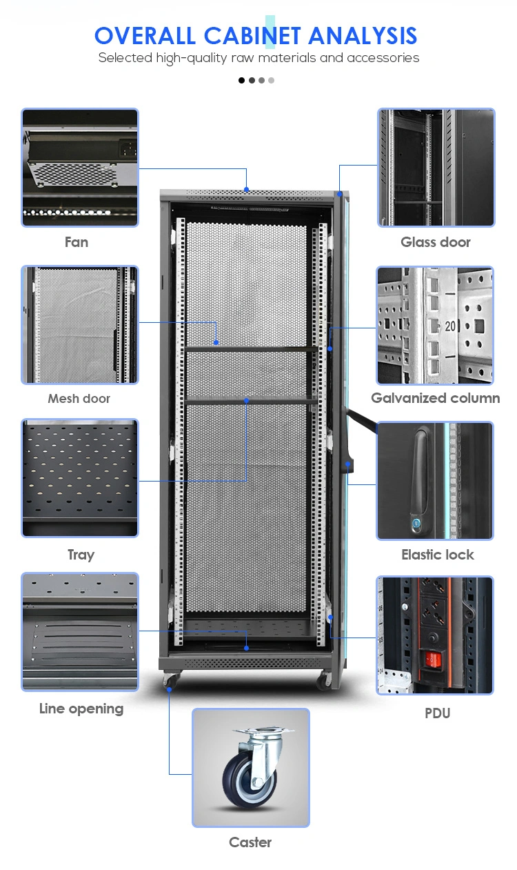 36u Network Cabinet Server Rack Glass Door Mesh Door 600X600mm