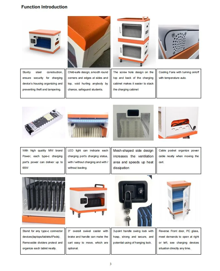 USB 16 Way iPad Chromebooks Computers Tablet Charging and Storage Cabinet for School Use