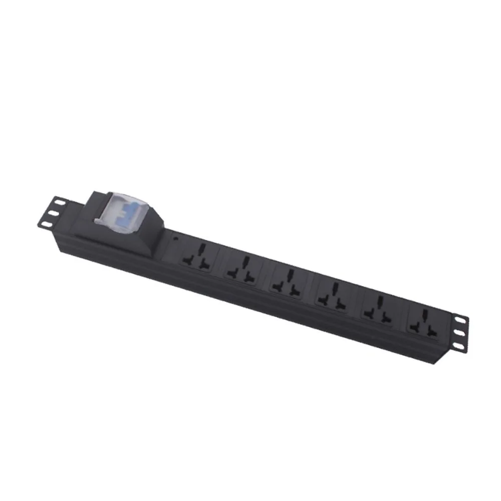 1u 19" 6 Way Universal Standard Lighting Protection 6 Ports PDU